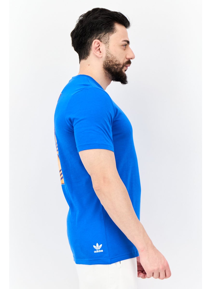 Men Sportswear Fit Short Sleeve Outdoor T-shirt, Blue Bird