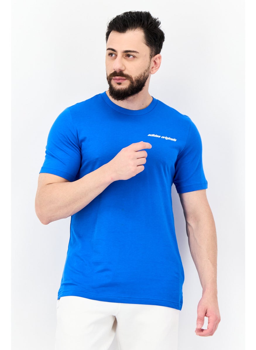 Men Sportswear Fit Short Sleeve Outdoor T-shirt, Blue Bird