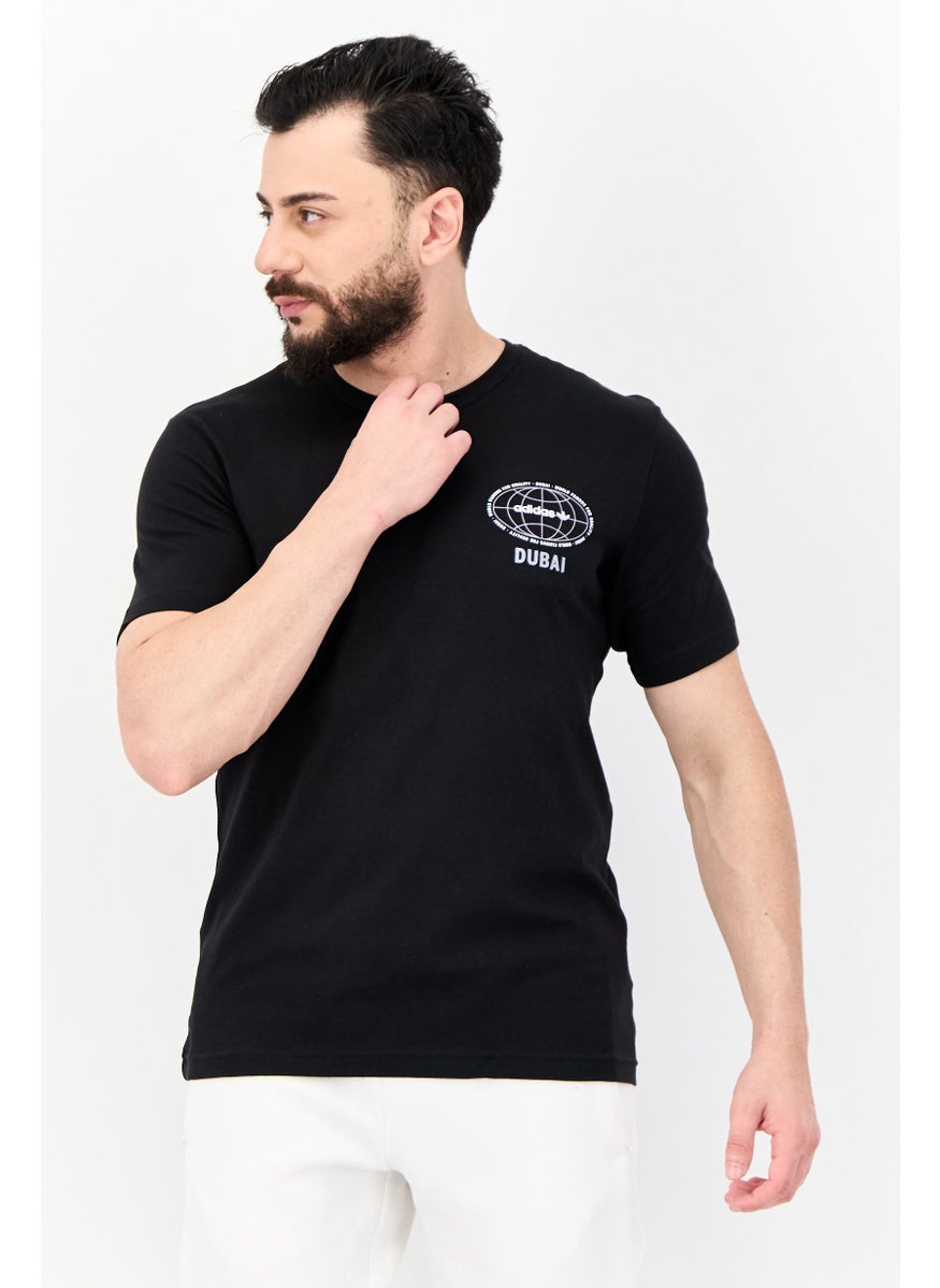 Men Sportswear Fit Short Sleeve Outdoor T Shirt, Black