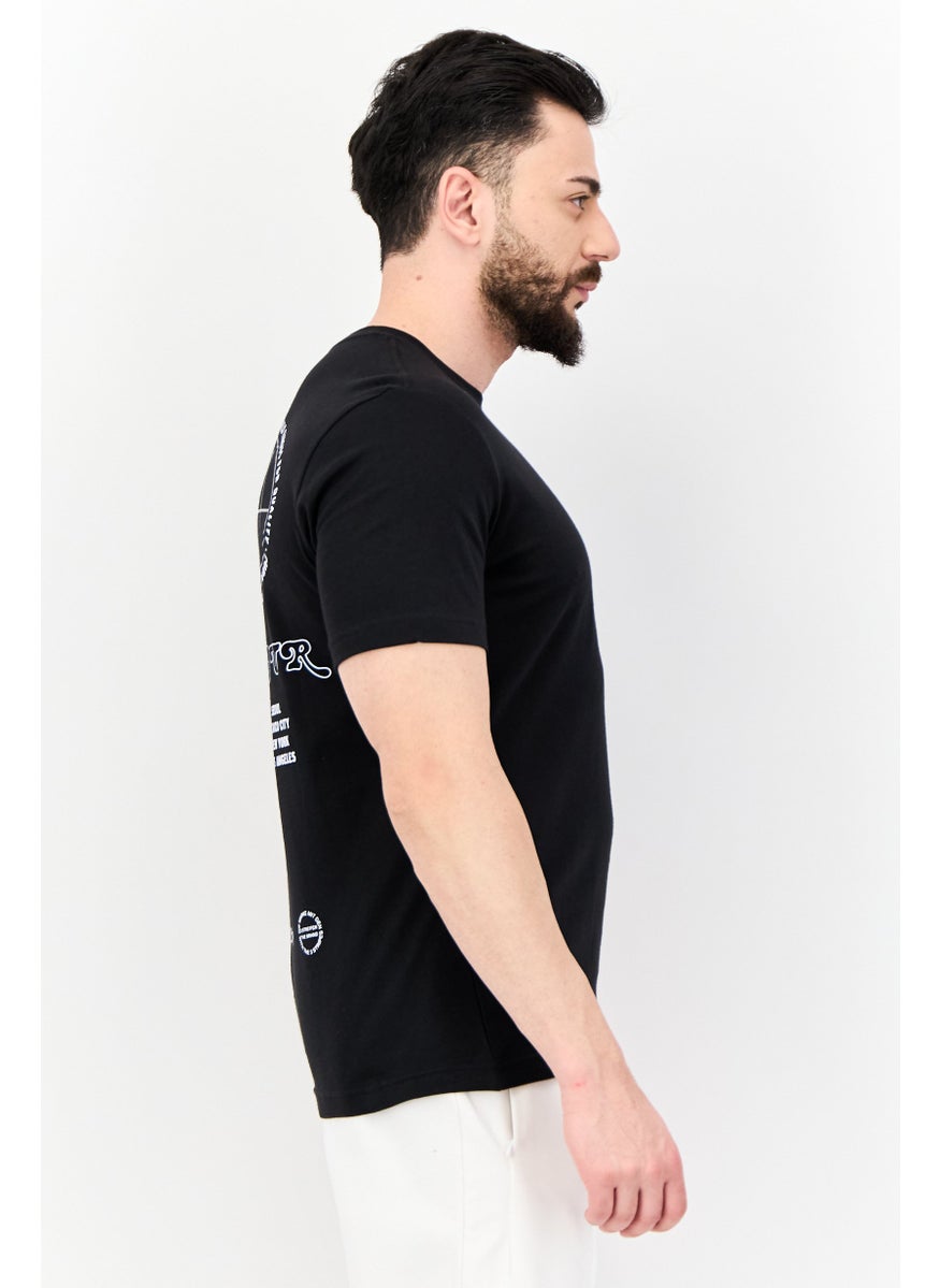 Men Sportswear Fit Short Sleeve Outdoor T Shirt, Black