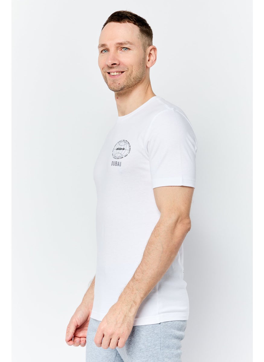 Men Sportswear Fit Short Sleeve Outdoor T Shirt, White