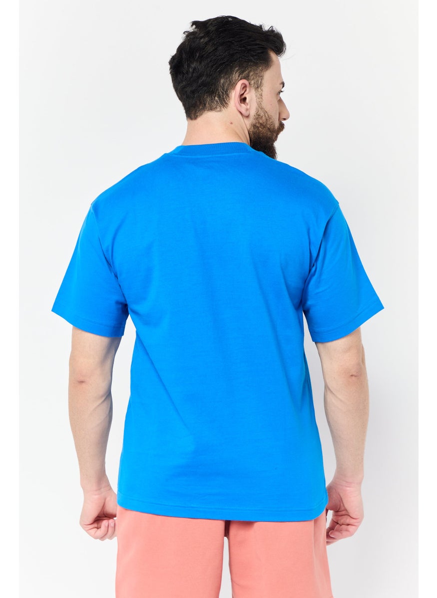 Men Sportswear Fit Short Sleeve Outdoor T-Shirt, Blue