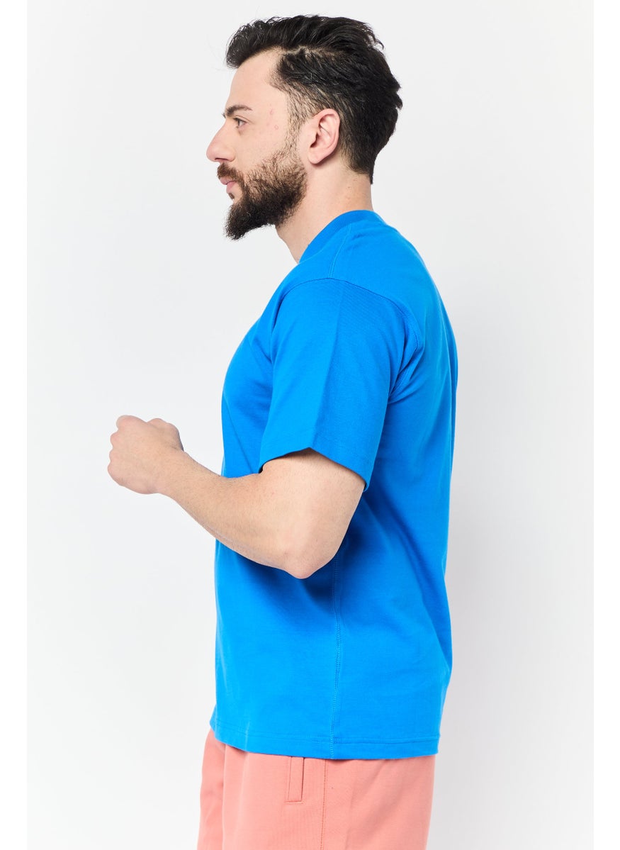 Men Sportswear Fit Short Sleeve Outdoor T-Shirt, Blue