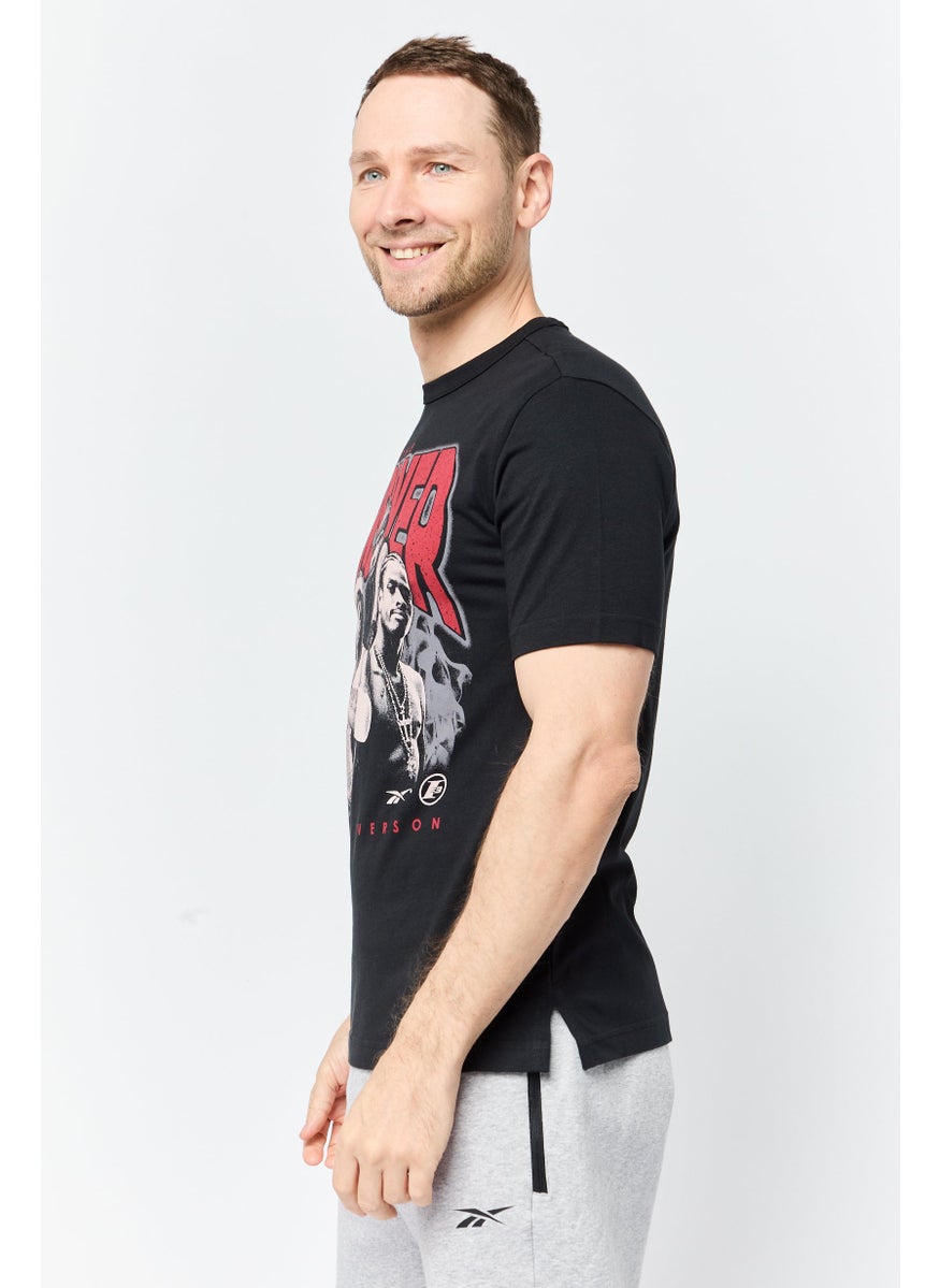Men Sportswear Fit Short Sleeve Outdoor T-Shirts, Black