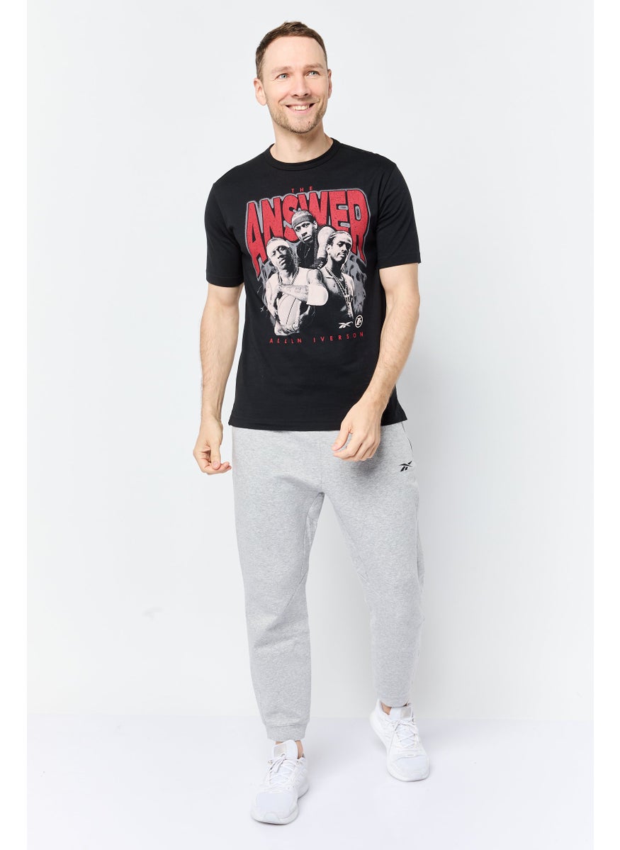 Men Sportswear Fit Short Sleeve Outdoor T-Shirts, Black