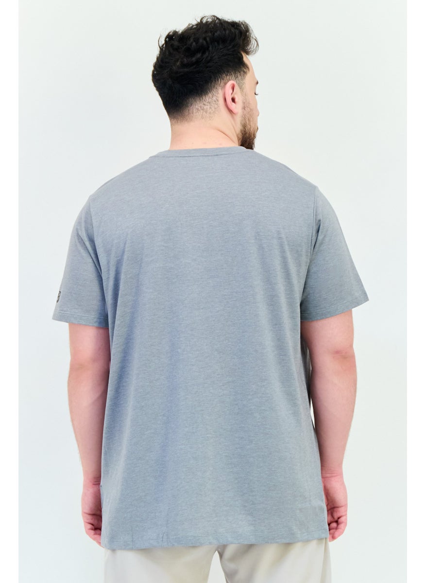 Men Athletic Fit Short Sleeves Outdoor T-Shirt, Grey