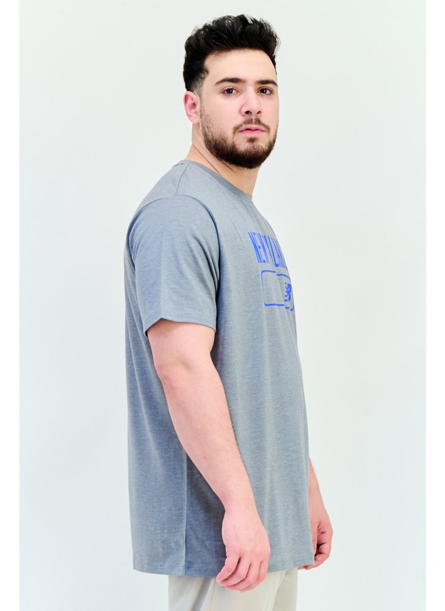 Men Athletic Fit Short Sleeves Outdoor T-Shirt, Grey