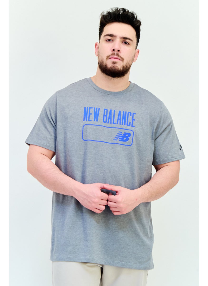 Men Athletic Fit Short Sleeves Outdoor T-Shirt, Grey