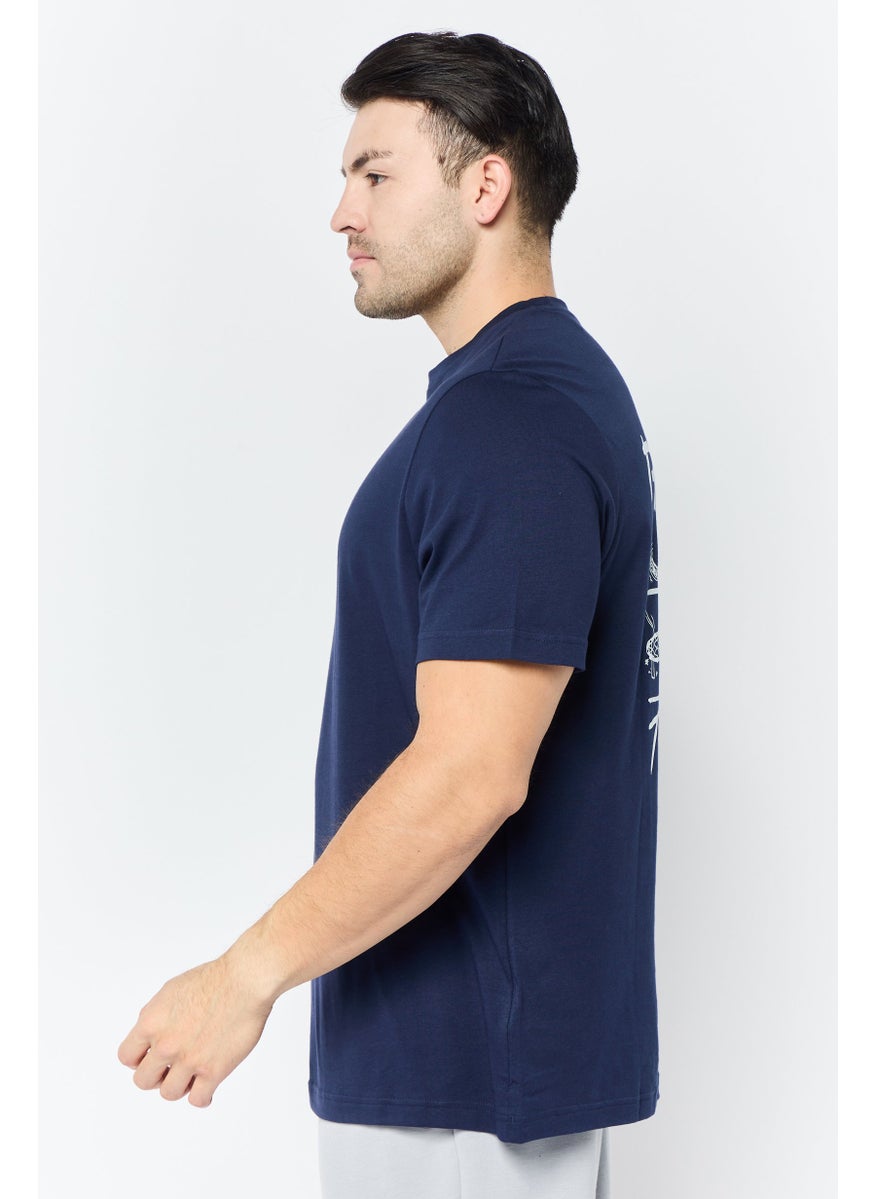 Men Sportswear Fit Short Sleeve Outdoor T-Shirt, Navy