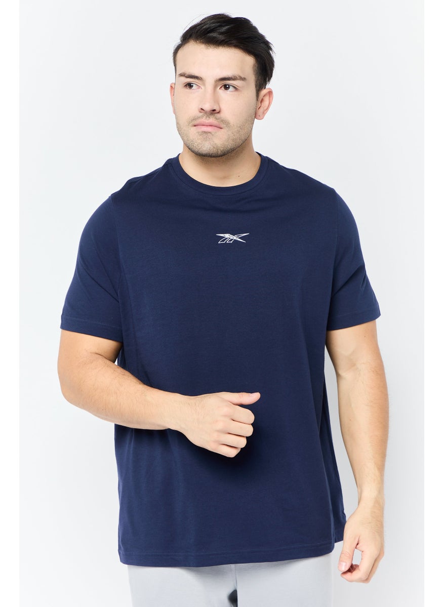 Men Sportswear Fit Short Sleeve Outdoor T-Shirt, Navy