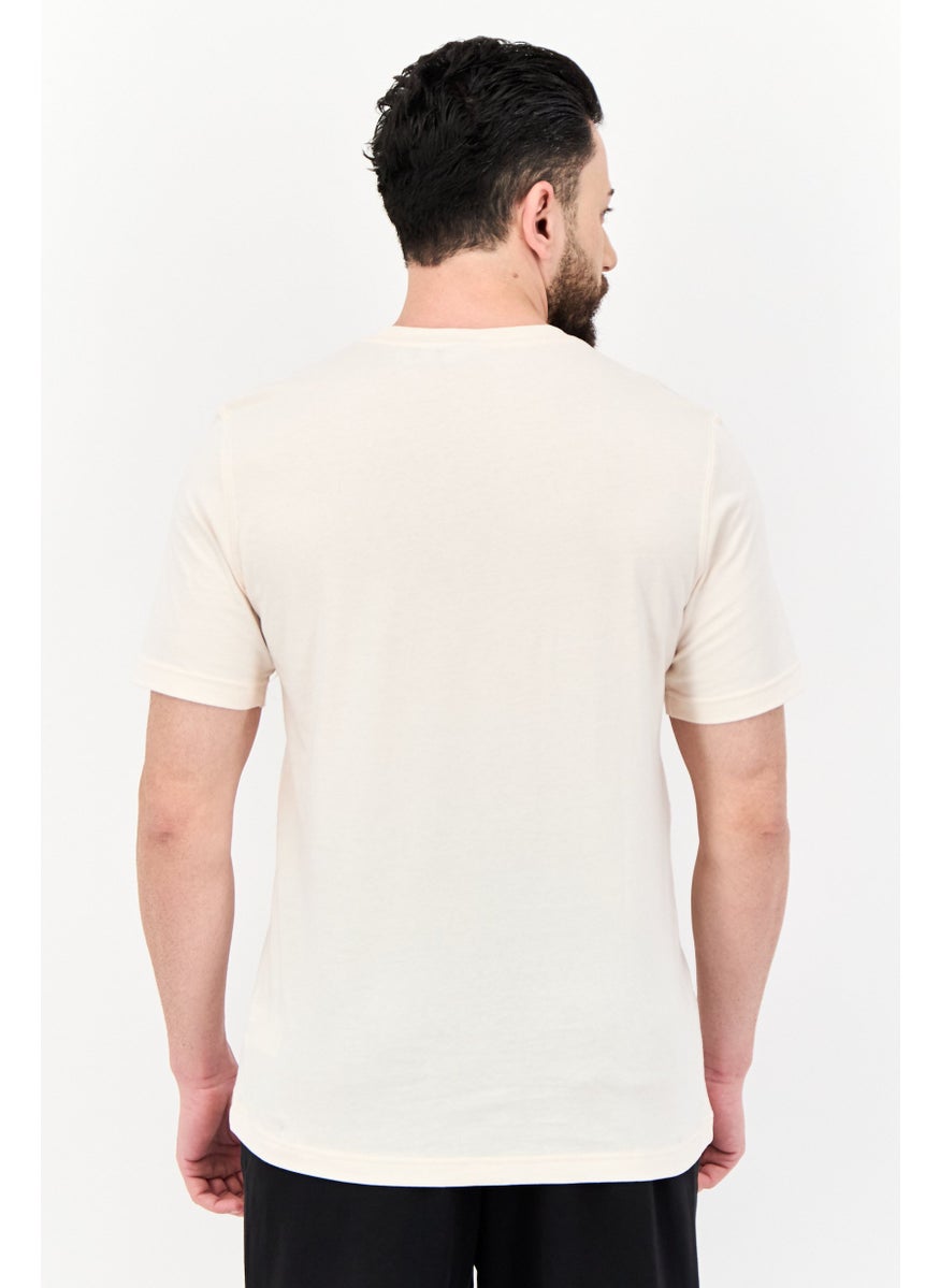 Men Sportswear Fit Short Sleeves Outdoor T-Shirt, Beige