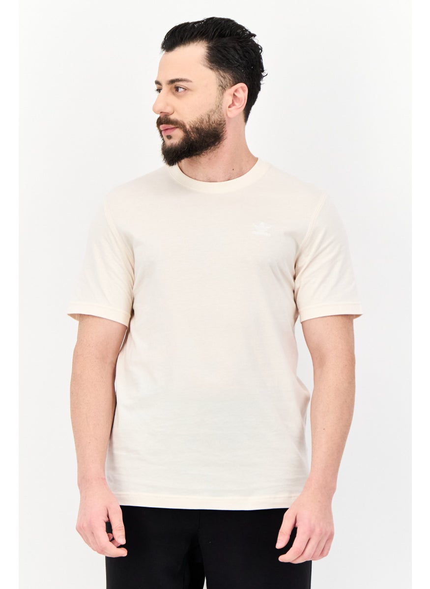 Men Sportswear Fit Short Sleeves Outdoor T-Shirt, Beige
