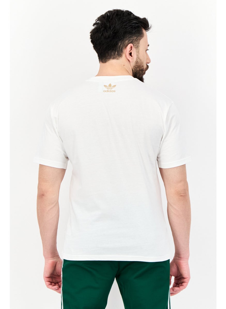 Men Sportswear Fit Short Sleeves Outdoor T-Shirt, Off-White