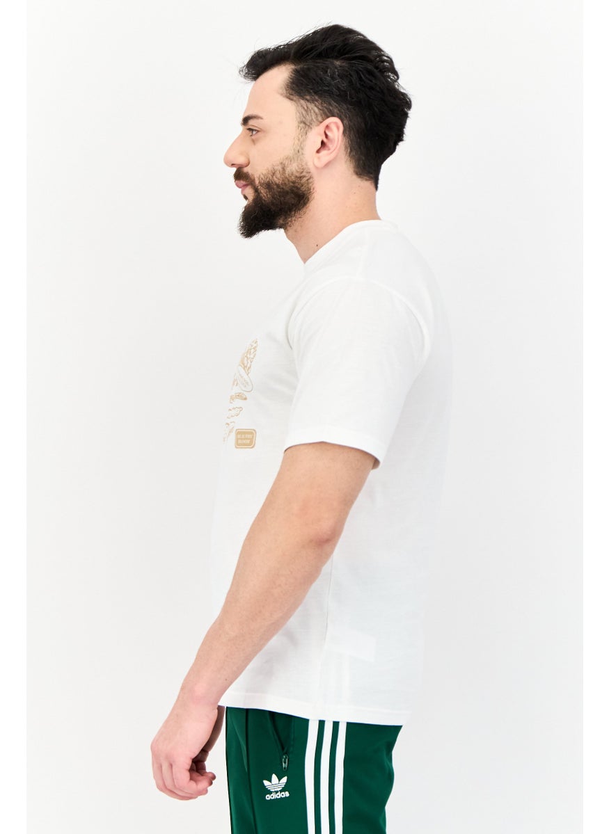 Men Sportswear Fit Short Sleeves Outdoor T-Shirt, Off-White