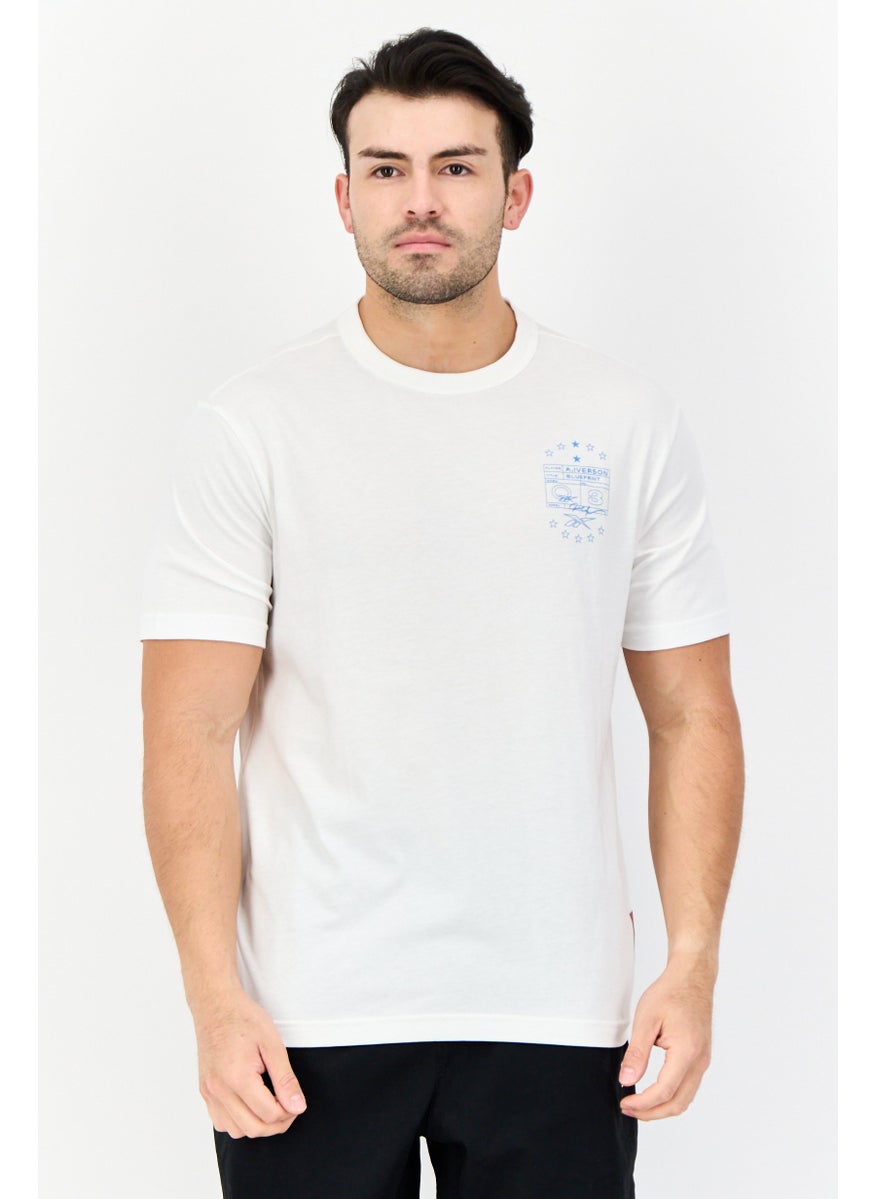 Men Sportswear Fit Short Sleeves Outdoor T-Shirt, White