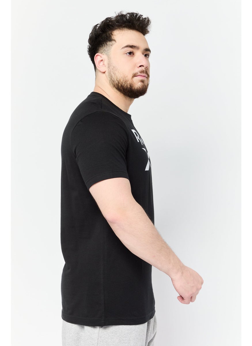 Men Sportswear Fit Short Sleeve Outdoor T-Shirt, Black