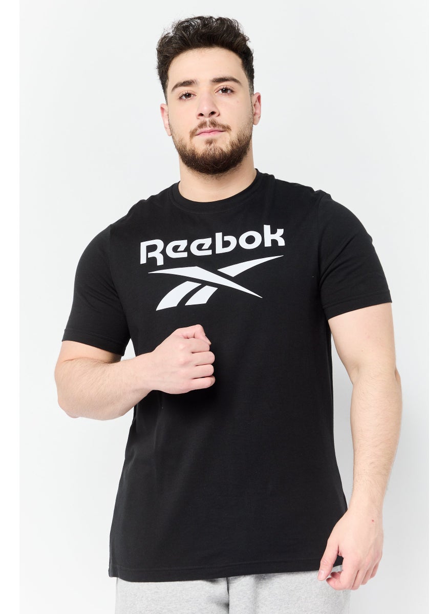 Men Sportswear Fit Short Sleeve Outdoor T-Shirt, Black