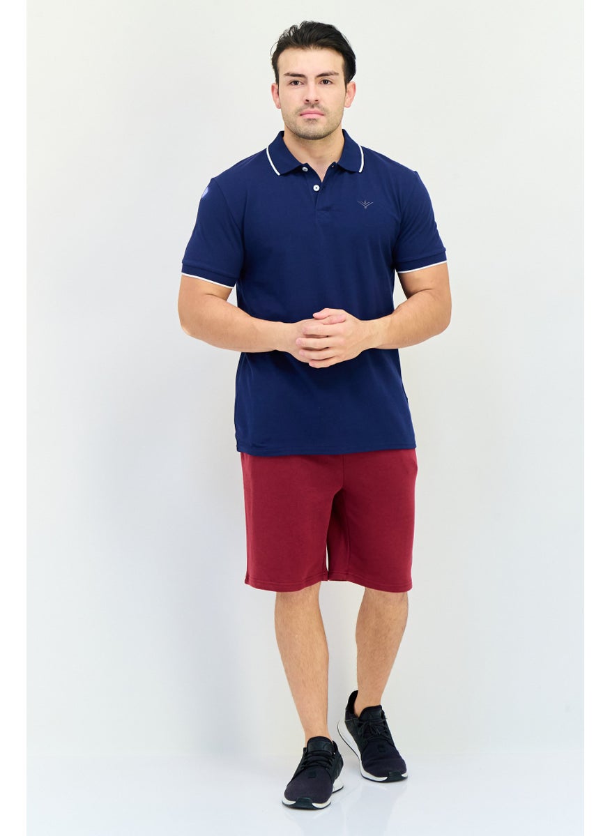 Men Sportswear Fit Short Sleeve Outdoor Polo Shirt, Navy