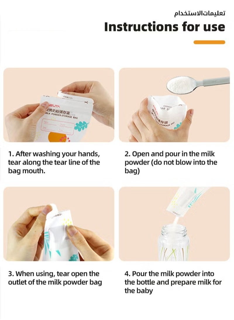30Pcs Baby Milk Powder Dispensers, Portable Babies Feeding Milk-Powder Storage Bags, Disposable Food Leakproof Pouches, Formula Containers for Travel,  Feeding-Milk Sealed for Newborn Parents Family