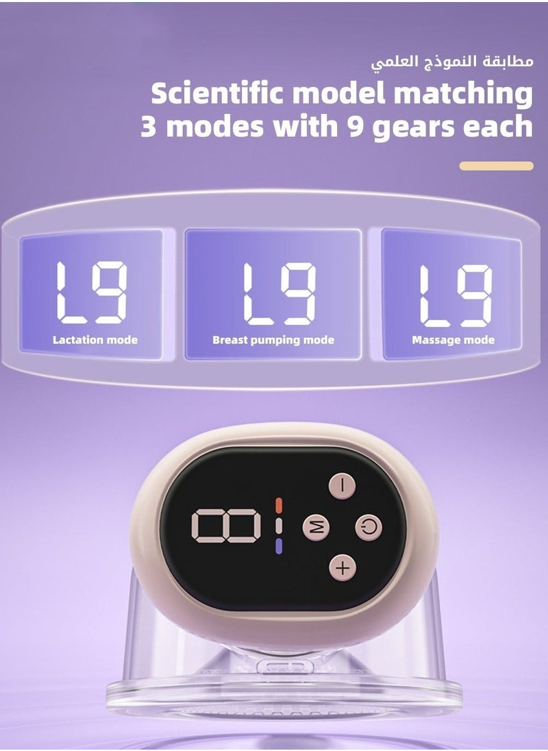Electric Wearable Hands-Free Breast Pump with 30 PCS Breastmilk Storage Bags, Low Noise  Painless, LCD Display, 3 Modes  9 Levels