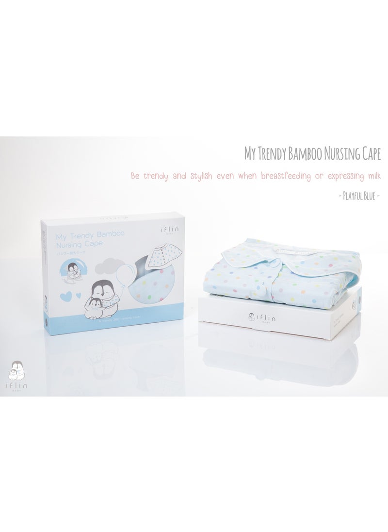 My Trendy Bamboo Nursing Cape - Playful Blue