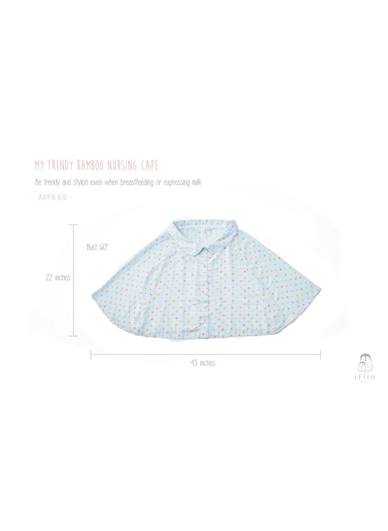 My Trendy Bamboo Nursing Cape - Playful Blue