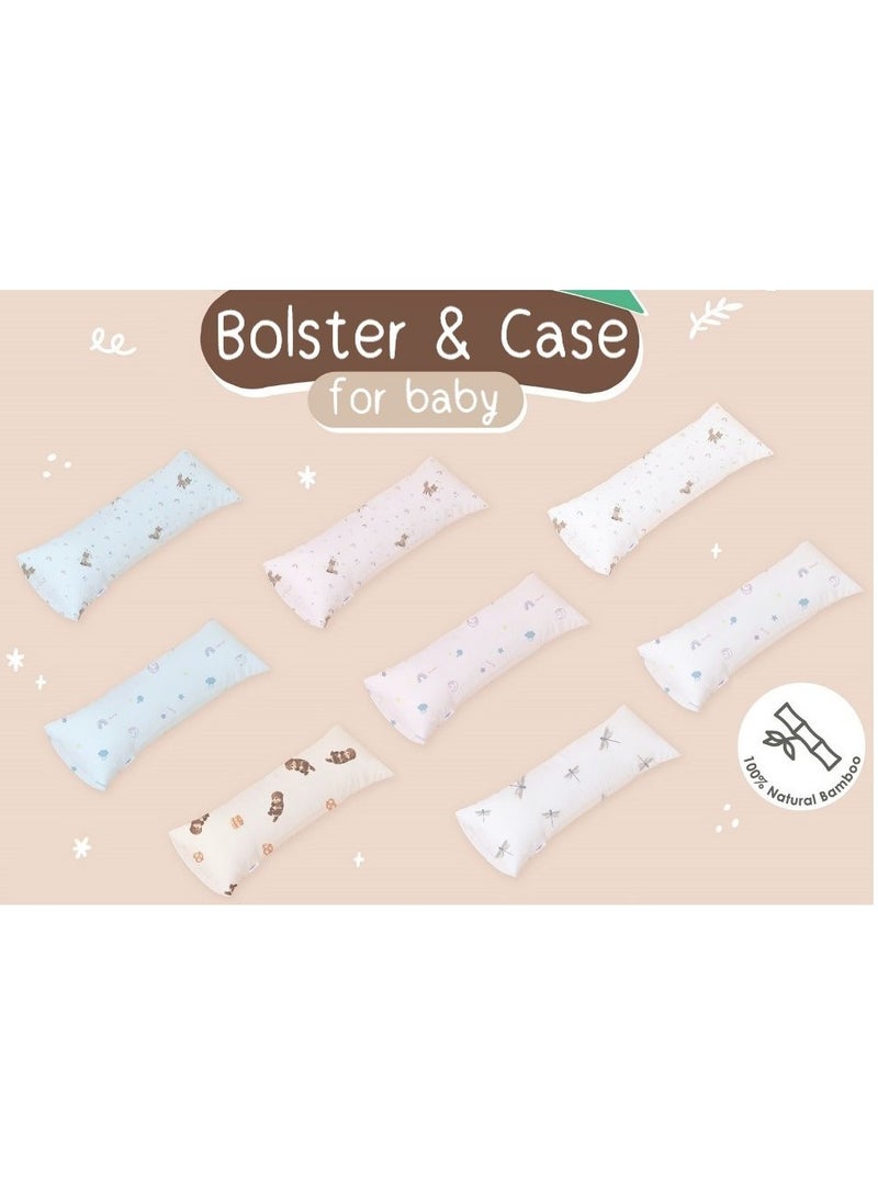Snow Owl Bamboo Baby Bolster - Spring Fox Blue
