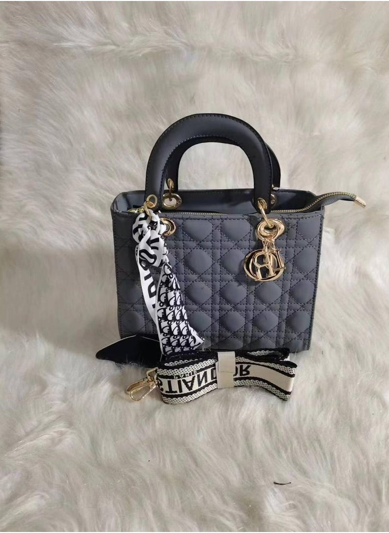 Quilted Handbag with Scarf Detail