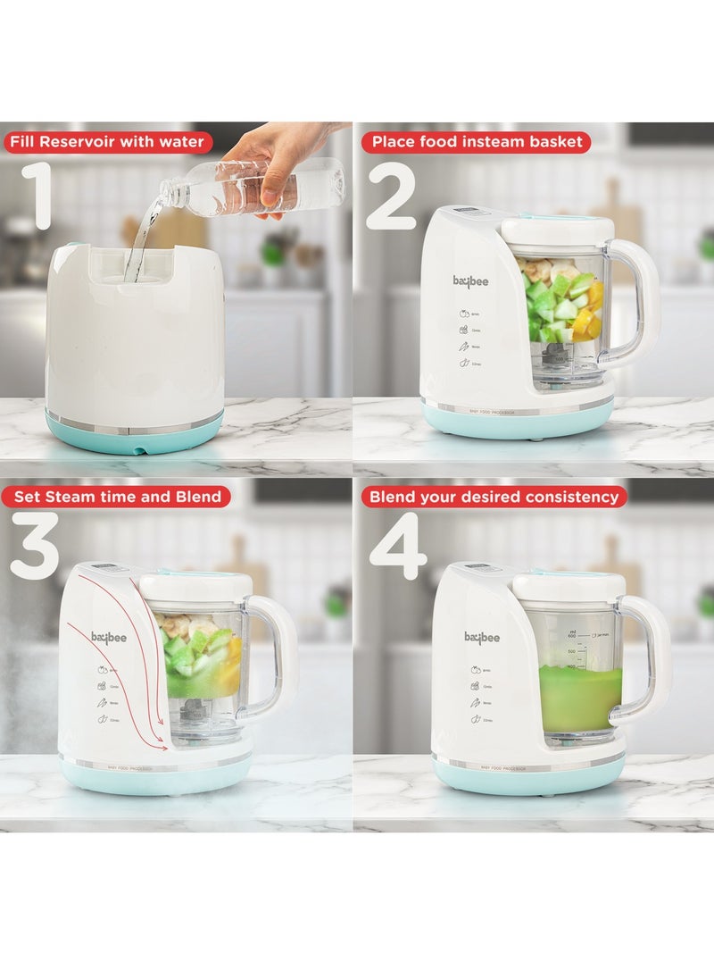 Premium 4-In-1 Smart Multifunction Electric Food Processor, Steamer, Blender With 600 ML Jar, Steam Basket And Scraper