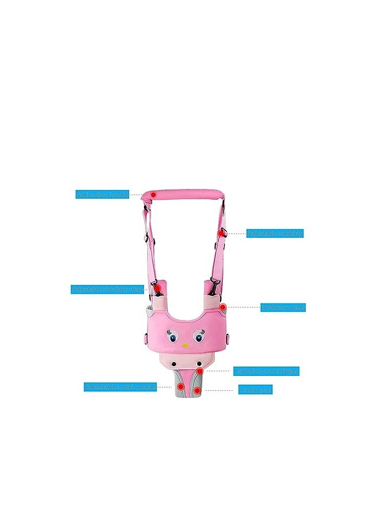 Baby Walker, Handheld Kids Toddler Walking Harness Helper Assistant Protective Belt Child Activity Walker Adjustable Standing Up Walking Learning Helper for Toddler 7-24 Month (Pink)