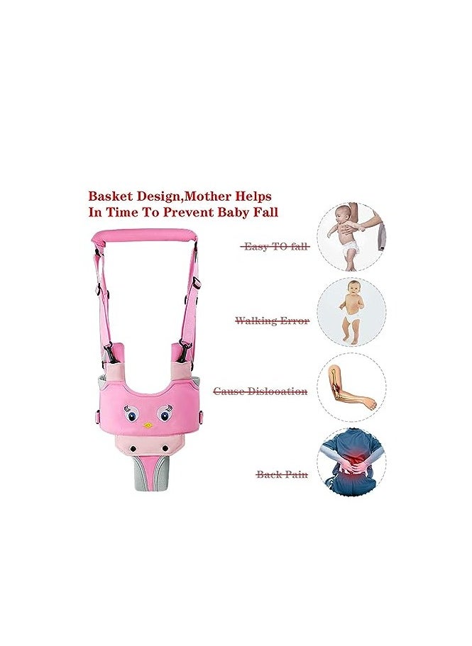 Baby Walker, Handheld Kids Toddler Walking Harness Helper Assistant Protective Belt Child Activity Walker Adjustable Standing Up Walking Learning Helper for Toddler 7-24 Month (Pink)