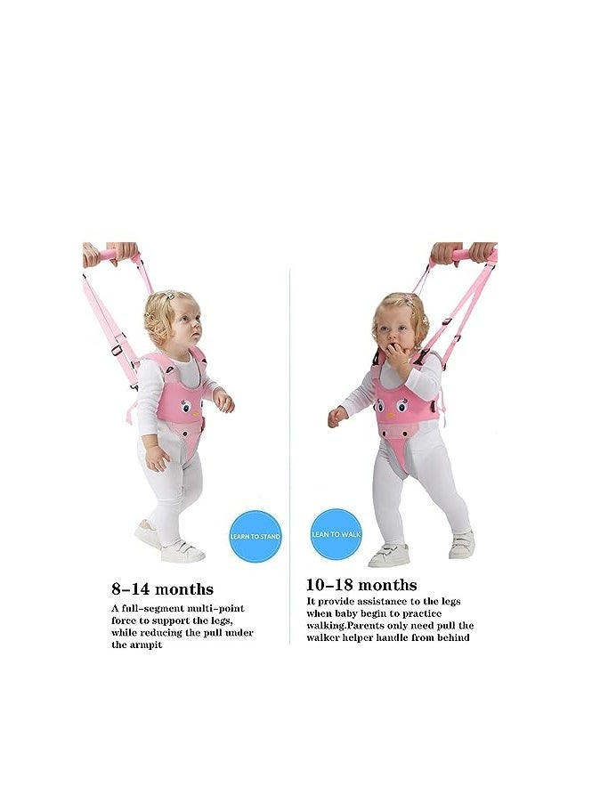 Baby Walker, Handheld Kids Toddler Walking Harness Helper Assistant Protective Belt Child Activity Walker Adjustable Standing Up Walking Learning Helper for Toddler 7-24 Month (Pink)