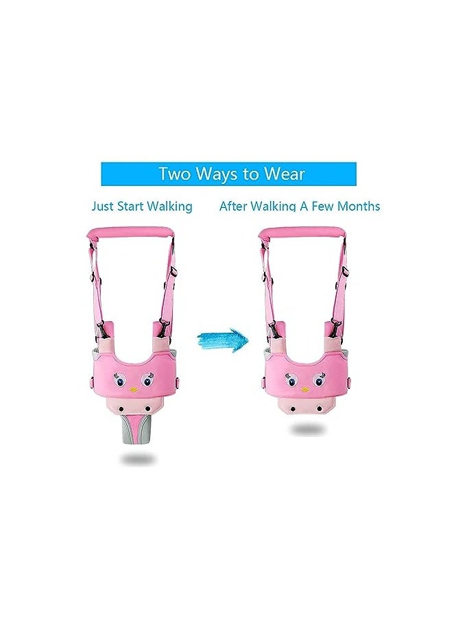 Baby Walker, Handheld Kids Toddler Walking Harness Helper Assistant Protective Belt Child Activity Walker Adjustable Standing Up Walking Learning Helper for Toddler 7-24 Month (Pink)