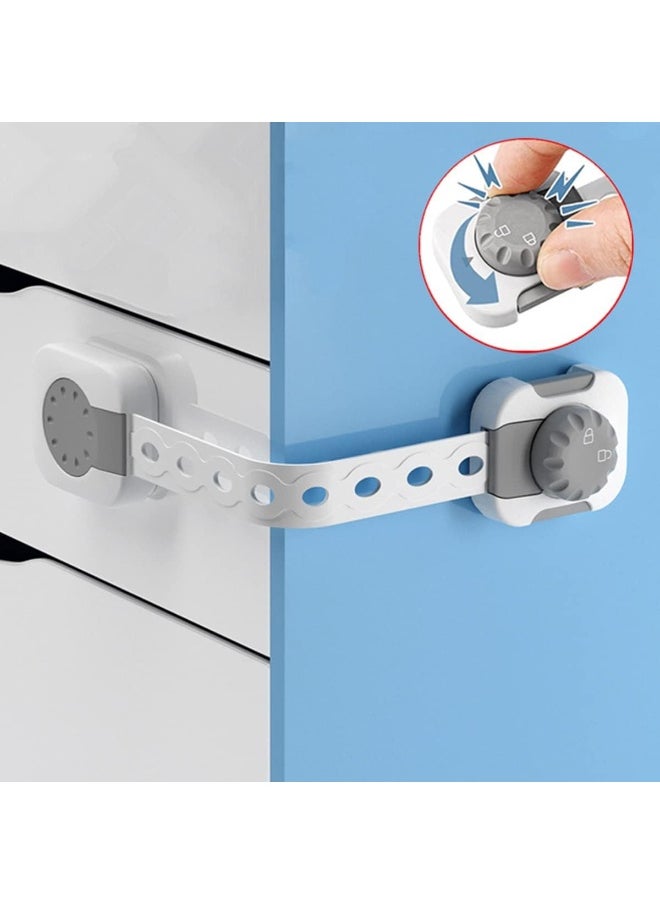 8 Pack Child Safety Cabinet Lock, Child Proof Cabinet Latches Kids Proof Kit White and Clear Baby Locks for Cabinets and Drawers Easy to Install