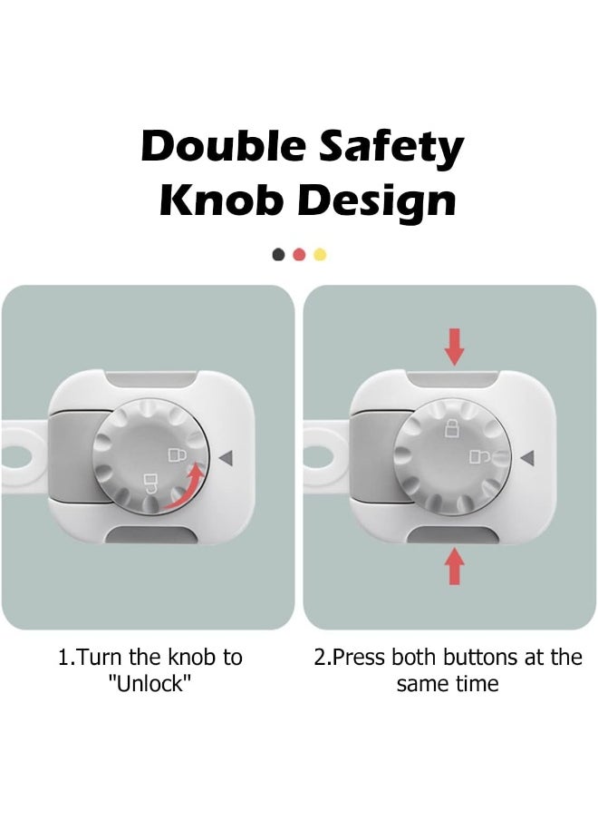 8 Pack Child Safety Cabinet Lock, Child Proof Cabinet Latches Kids Proof Kit White and Clear Baby Locks for Cabinets and Drawers Easy to Install