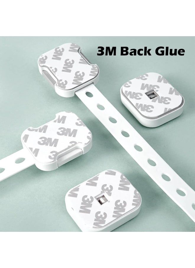 8 Pack Child Safety Cabinet Lock, Child Proof Cabinet Latches Kids Proof Kit White and Clear Baby Locks for Cabinets and Drawers Easy to Install