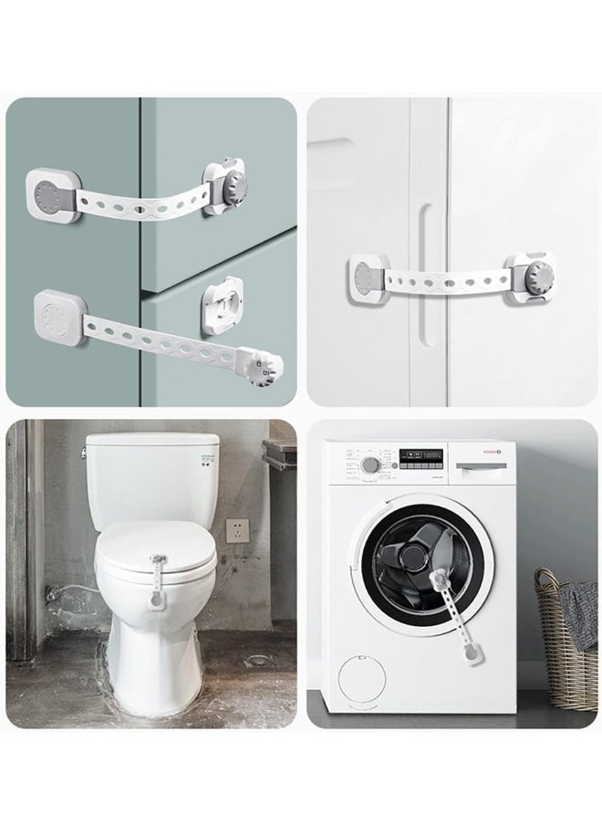 8 Pack Child Safety Cabinet Lock, Child Proof Cabinet Latches Kids Proof Kit White and Clear Baby Locks for Cabinets and Drawers Easy to Install