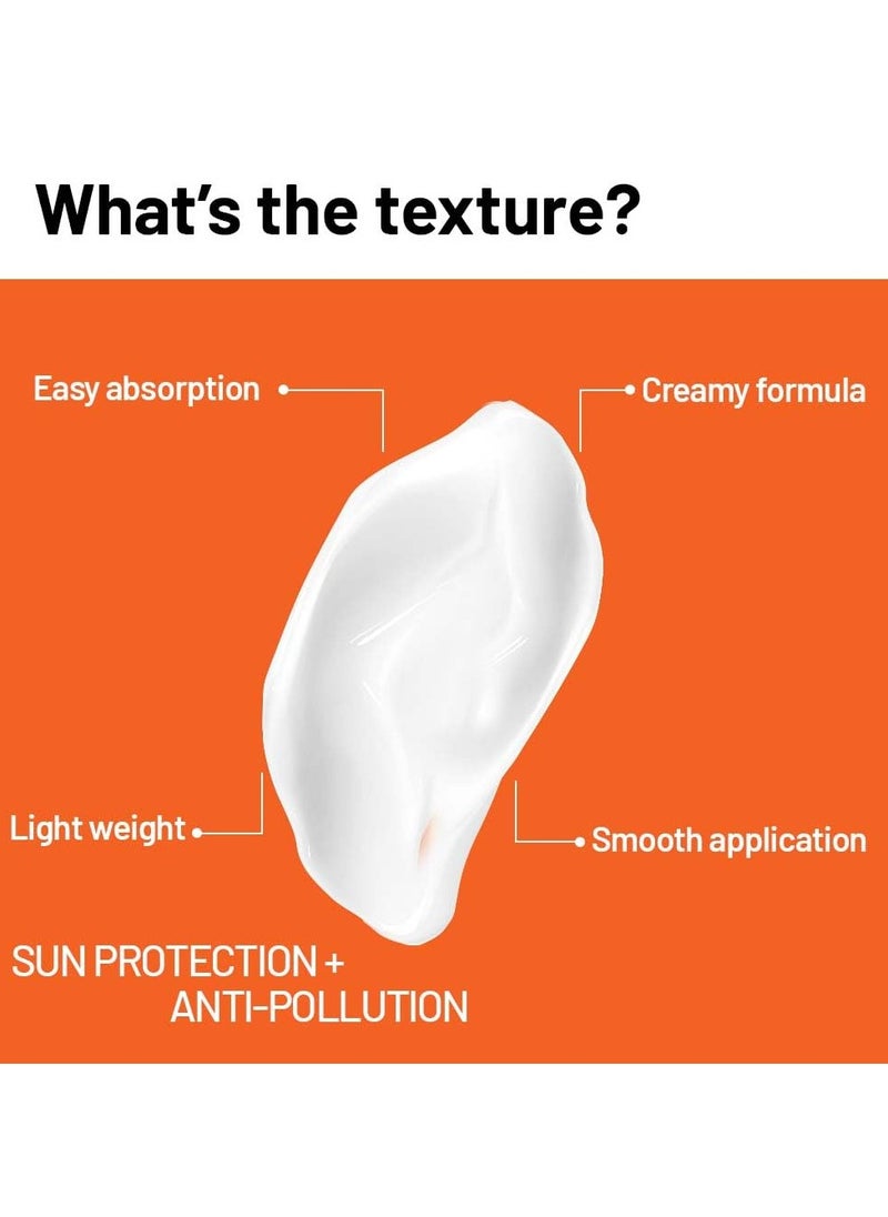 Men’s Sunscreen SPF 50 PA++++ | No White Cast, Prevents Sun Tan | Lightweight, Non-Greasy, Hydrating & Brightening Formula | UVA + UVB Broad Spectrum Sun Protection | With Mimiskin™ | For All Skin Types | 50ml