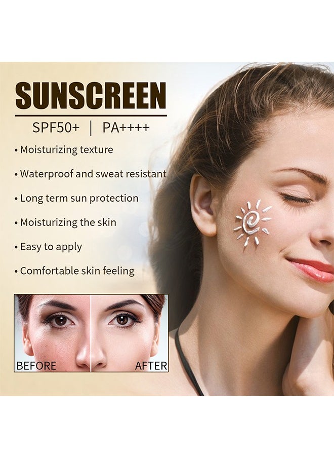 Relief Sun Rice Probiotics SPF50+ PA++++, Rice Probiotics Sunscreen 50ML,Waterproof  Moisturizing Whitening Sunscreen Cream For Face and Body Daily Use Vacations  Outdoor Sports