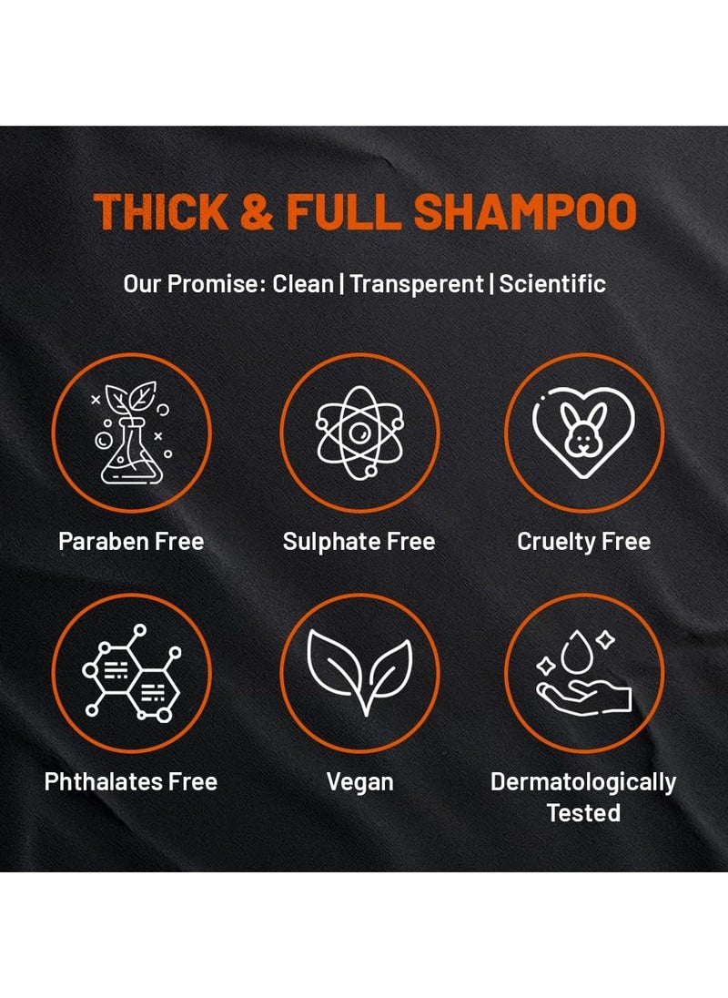 Thick & Full Shampoo - Thinning And Limp Hair - Density And Lushness - Strengthen Root To Tip - Strong Hair - Non-Toxic For Men,