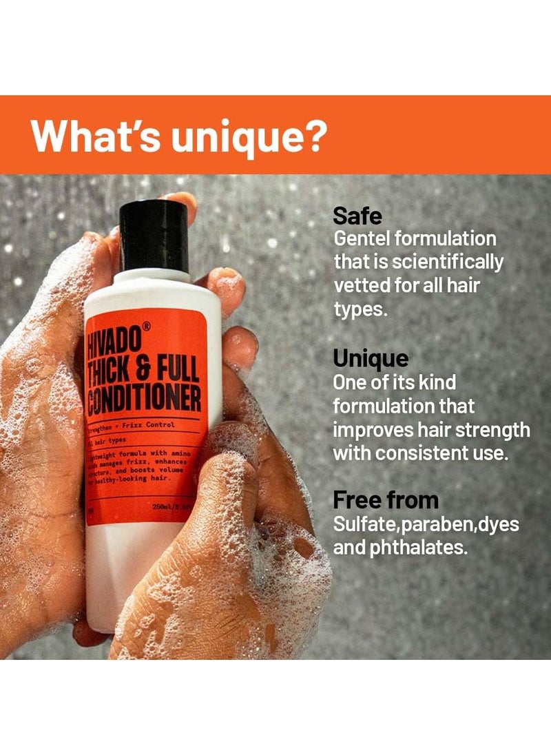 Thick and Full Conditioner for Men| Lightweight Volumizing, Black oats, Rosemary, Jojoba oil & hydrolysed silk protein, For Healthier looking hair, Sulfate Parabens Free (for men) 250 ml