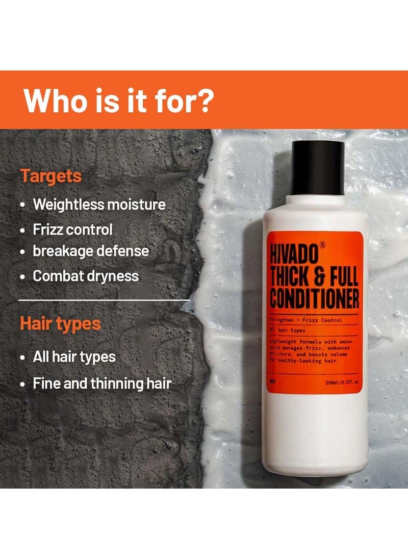 Thick and Full Conditioner for Men| Lightweight Volumizing, Black oats, Rosemary, Jojoba oil & hydrolysed silk protein, For Healthier looking hair, Sulfate Parabens Free (for men) 250 ml