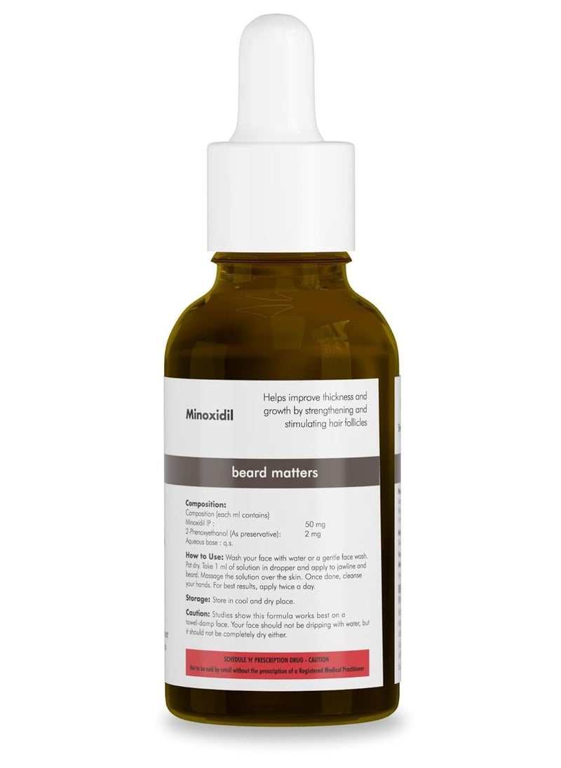 Beardmax Growth Serum 30ml | 5% Minoxidil | Activates Beard Follicles | Solves Uneven & Patchy Beard