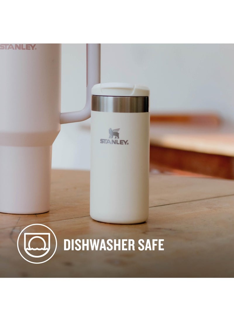 Aerolight Transit Travel Mug 0.35L - Keeps 4 Hours Hot - 6 Hours Cold - Dishwasher Safe - Leakproof - Car Cup Holder Compatible - Thermos Coffee Mug - Cream Metallic