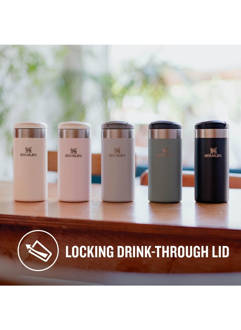 Aerolight Transit Travel Mug 0.35L - Keeps 4 Hours Hot - 6 Hours Cold - Dishwasher Safe - Leakproof - Car Cup Holder Compatible - Thermos Coffee Mug - Cream Metallic
