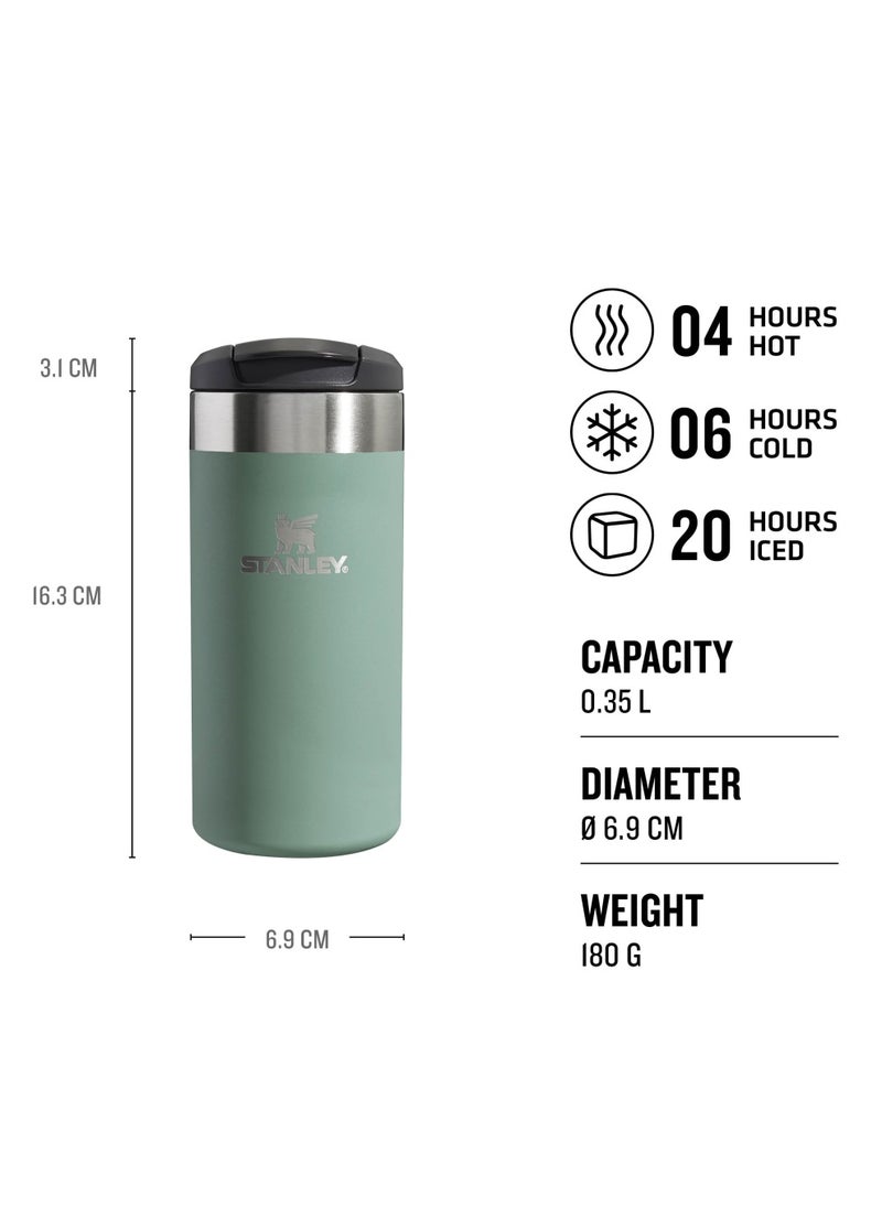 Aerolight Transit Travel Mug 0.35L - Keeps 4 Hours Hot - 6 Hours Cold - Dishwasher Safe - Leakproof - Car Cup Holder Compatible - Thermos Coffee Mug - Shale Metallic