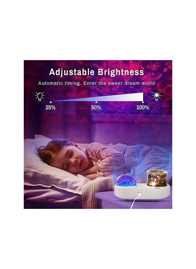 Night Light Projector With 6 Films & 10 Color Waves, Ocean Light, Timer & 360° Rotation for Kids and Adults Bedroom Decoration, Birthday and Christmas Gifts