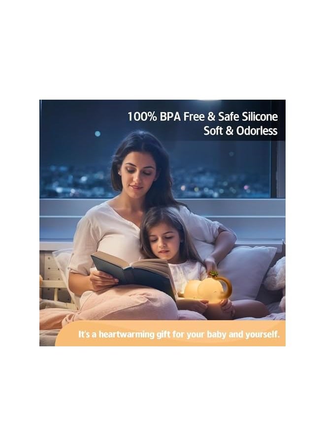 Kids Night Light, Cute Elephant Night Light with Timer, Rechargeable Dimmable Touch Desk Lamp Cute Lamps Soft Silicone Hanging Lamp, Kids Night Lights for Bedroom, Baby Nursery and Study Desk