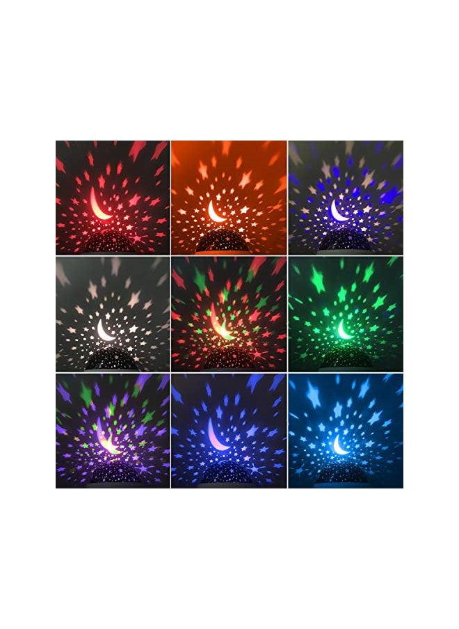 Night Light for Kids, Kids Night Light, Star Night Light, Nebula Star Projector 360 Degree Rotation - 4 LED Bulbs 9 Light Colour Changing with USB Cable, Romantic Gifts for Men Women Children