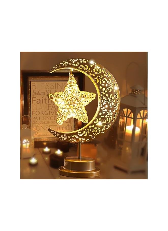 Ramadan Decorations Eid Mubarak Decorations Ramadan Moon Table Lamp Ramadan Lights, Decorative Light for Ramadan, Elegant Crescent Moon Design, Perfect as Nightlight Home Decor or Gifts